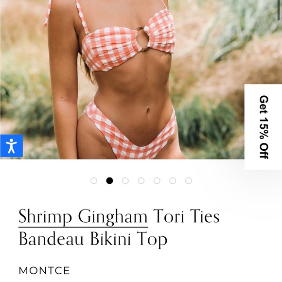 Montce shrimp gingham NWT - Picture 7 of 7